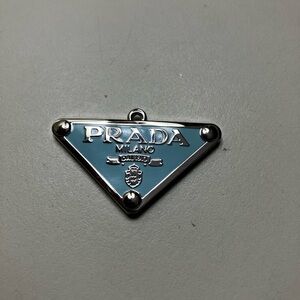 Prada stamped blue & Silver pendant/ charm: zipper pull - New